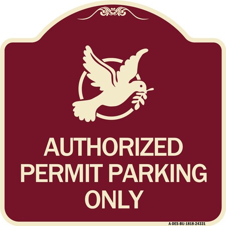 Authorized Church Parking Only With Graphic Heavy-Gauge Aluminum Architectural Sign